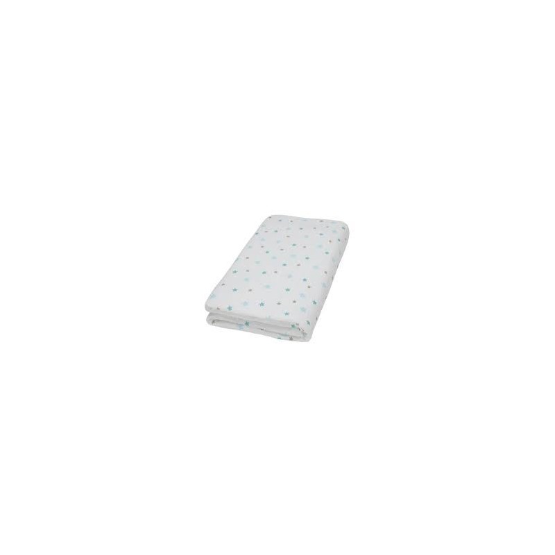 Drap housse Doux Nid blanc étoiles aqua Drap housse Doux Nid blanc étoiles aqua