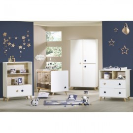 Armoire 3 portes Oslo poignées Etoiles