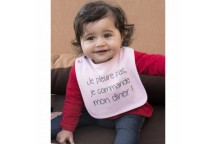Bavoir "Je pleure pas je commande mon dîner" fille Bavoir "Je pleure pas je commande mon dîner" fille