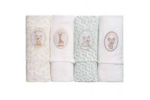 Coffret de 4 langes Coton Sophie la girafe 70 x 70 cm
