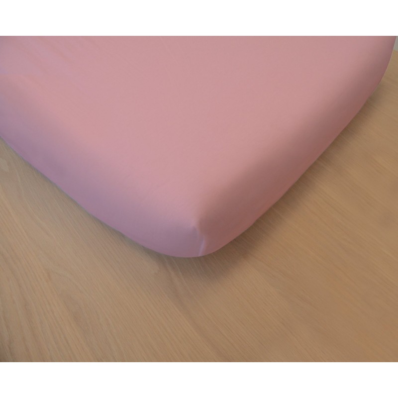 Drap housse rose en coton bio 70 x 140 cm Drap housse rose en coton bio 70 x 140 cm