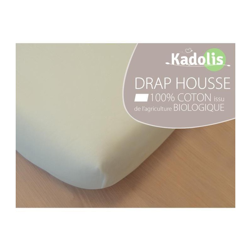 Drap housse écru en coton bio 70 x 140 cm Drap housse écru en coton bio 70 x 140 cm