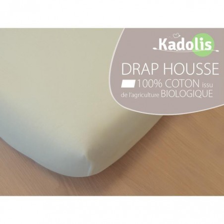 Drap housse écru en coton bio 70 x 140 cm Drap housse écru en coton bio 70 x 140 cm