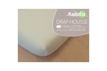 Drap housse coton bio 70 x 140 cm Ecru