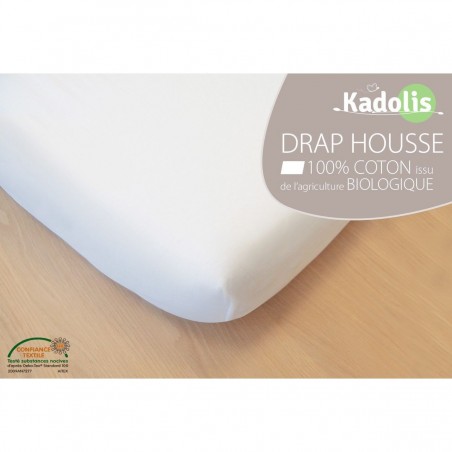 Drap housse coton bio 70 x 140 cm Blanc Drap housse coton bio 70 x 140 cm Blanc