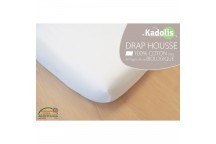 Drap housse coton bio 70 x 140 cm Blanc