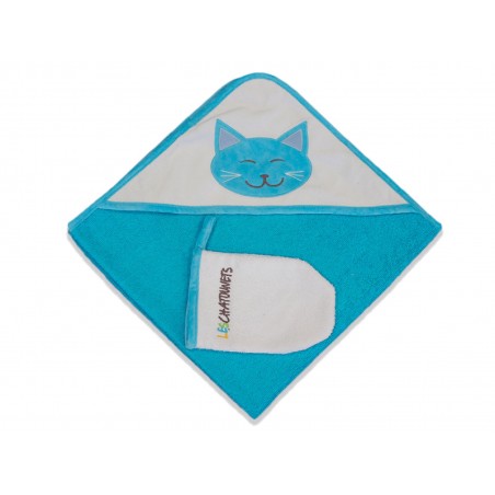 Sortie de bain Chaton Bleu Sortie de bain Chaton Bleu