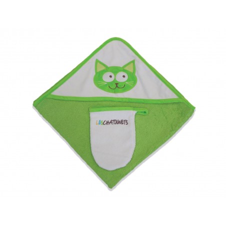 Sortie de bain Chaton vert Sortie de bain Chaton vert