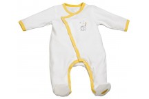 Pyjama Babyfan en velours Blanc/jaune 1M