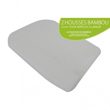Lot de 2 Housses pour matelas à langer Green clim Gris Lot de 2 Housses pour matelas à langer Green clim Gris