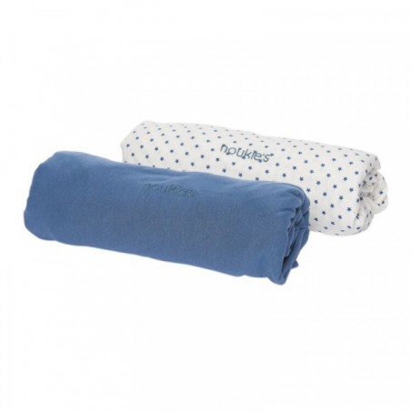 Lot de 2 Draps housse Mix & Match Bleu céleste 70x140 cm Lot de 2 Draps housse Mix & Match Bleu céleste 70x140 cm