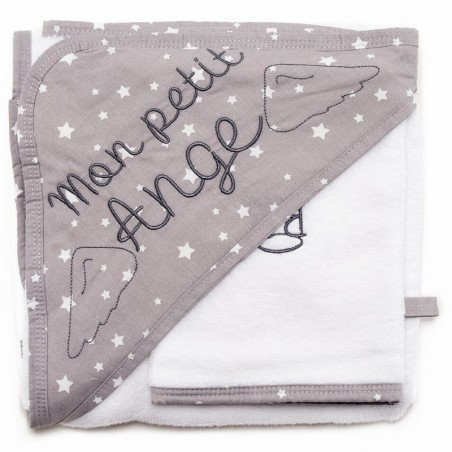 Coffret de bain brodé "Mon petit ange" Coffret de bain brodé "Mon petit ange"