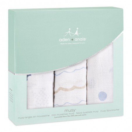 Coffret de 3 langes Coton Rock star 70 x 70 cm Coffret de 3 langes Coton Rock star 70 x 70 cm