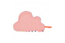 Doudou nuage attache-sucette Nelly rose