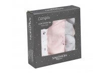 Coffret de 3 Langes en coton bio Miss Chipie 70 x 70 cm