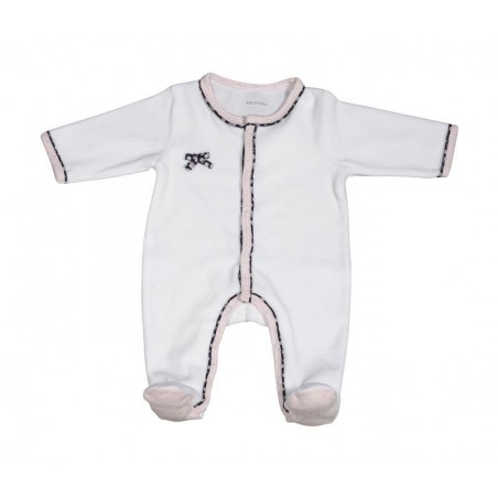 Pyjama Miss Chipie en velours Blanc 3M Pyjama Miss Chipie en velours Blanc 3M