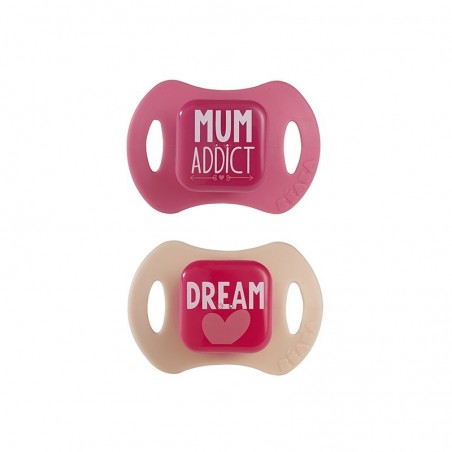 Lot de 2 Sucettes orthodontiques 2ème âge Girl Lot de 2 Sucettes orthodontiques 2ème âge Girl