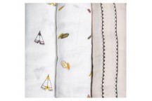 Coffret de 3 Langes en coton bio Timouki 70 x 70 cm