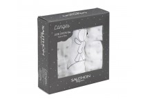 Coffret de 3 Langes en coton bio Céleste 70 x 70 cm