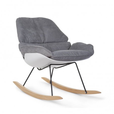 Rocking chaise Lounge Blanc/gris Rocking chaise Lounge Blanc/gris