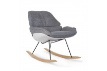 Rocking chaise Lounge Blanc/gris