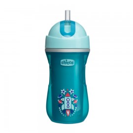 Tasse sport à paille et paroi isolante Bleu