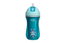 Tasse sport à paille et paroi isolante Bleu