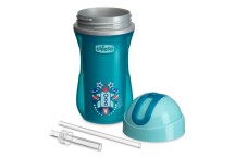 Tasse sport à paille et paroi isolante Bleu