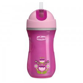 Tasse sport à paille et paroi isolante Rose