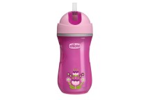 Tasse sport à paille et paroi isolante Rose