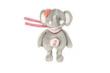 Peluche Mini musical Adèle & Valentine Eléphant