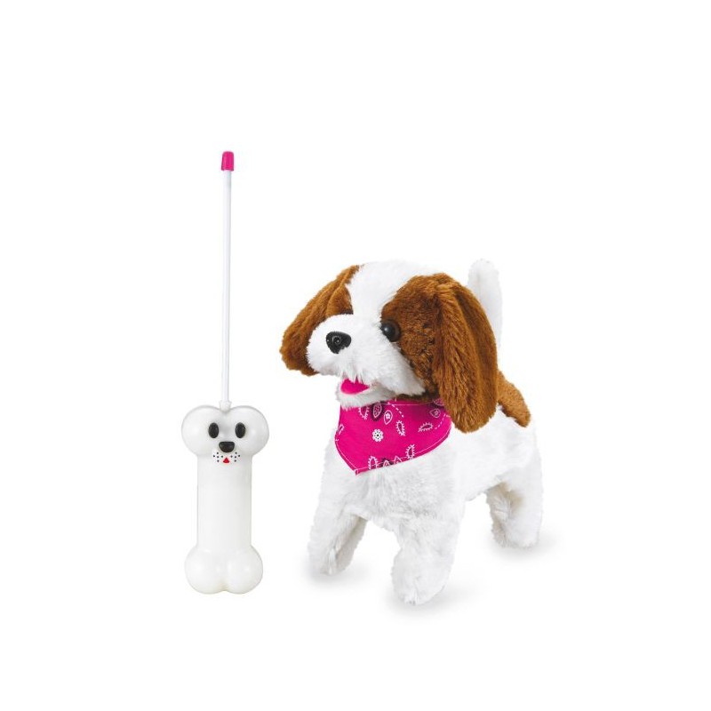 Chien en peluche Lucky RC Blanc/Brun 27MHz