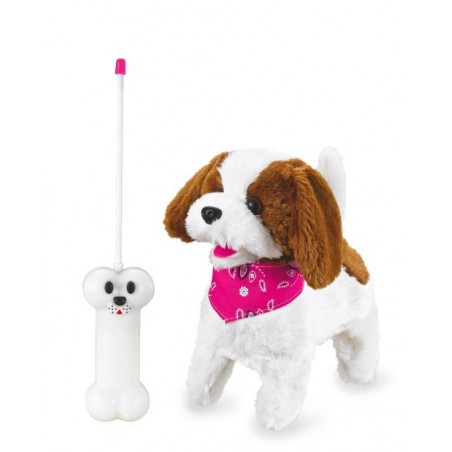 Chien en peluche Lucky RC Blanc/Brun 27MHz