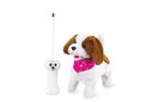 Chien en peluche Lucky RC Blanc/Brun 27MHz