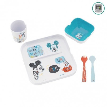 Coffret repas Mélanine 5 pièces Mickey Coffret repas Mélanine 5 pièces Mickey