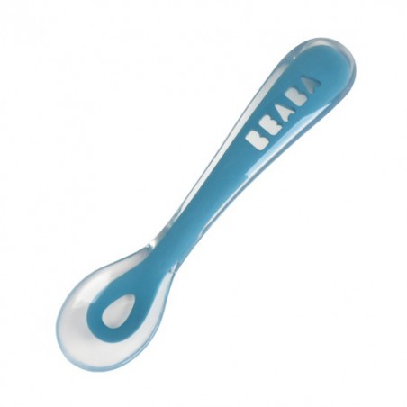 Cuillère silicone 2ème âge bleu Cuillère silicone 2ème âge bleu