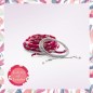 Cordon fantaisie - fleurs rouge et lurex argent Cordon fantaisie - fleurs rouge et lurex argent