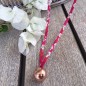 Cordon fantaisie - fleurs rouge et lurex argent Cordon fantaisie - fleurs rouge et lurex argent