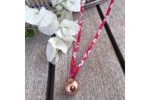 Cordon fantaisie - fleurs rouge et lurex argent Cordon fantaisie - fleurs rouge et lurex argent