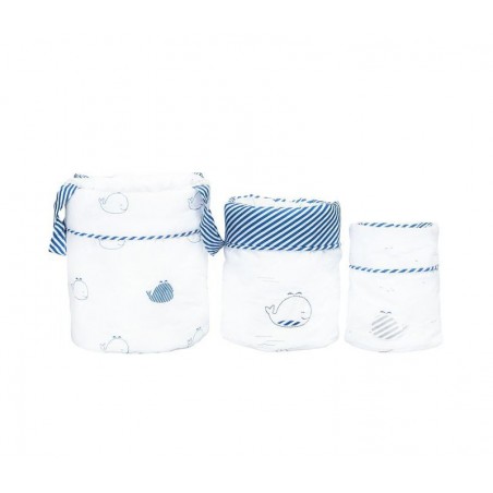 Lot de 3 panières gigognes Bue Baleine Lot de 3 panières gigognes Bue Baleine