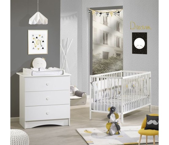 Lit bébé blanc 60x120 Basic