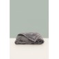 Couverture en coton Bio et maille chenille Star Gris Souris Couverture en coton Bio et maille chenille Star Gris Souris
