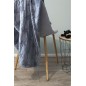 Couverture en coton Bio et maille chenille Star Gris Souris Couverture en coton Bio et maille chenille Star Gris Souris