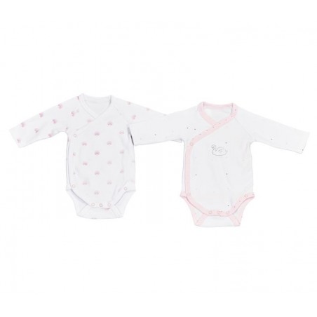 Lot de 2 bodies Blanc Rose Taille 1 mois Baby Swan Lot de 2 bodies Blanc Rose Taille 1 mois Baby Swan
