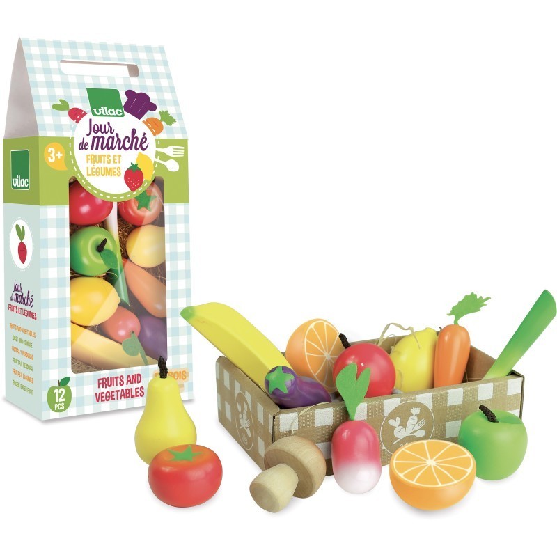 Caissette Fruit et Légumes en Bois - Le coin des petits