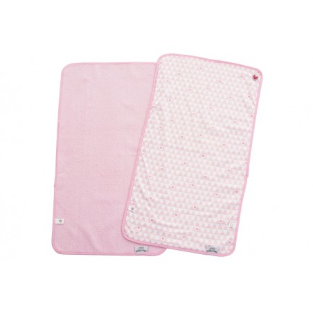 Set de 2 serviettes à langer pink herart