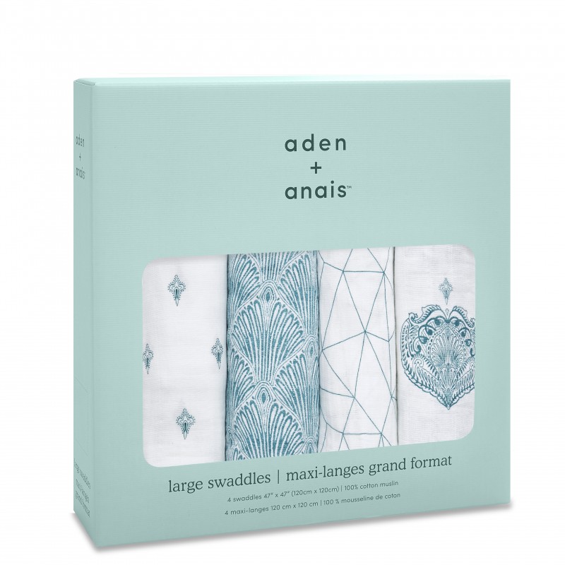 PACK DE 4 MAXI LANGES - PAISLEY TEAL PACK DE 4 MAXI LANGES - PAISLEY TEAL