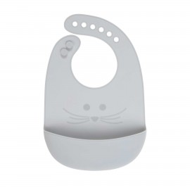Bavoir silicone souris gris
