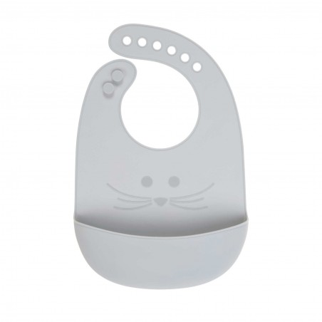 Bavoir silicone souris gris