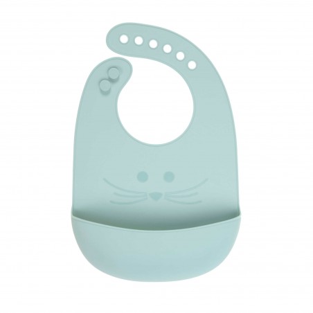 Bavoir silicone avec poche Little Chums Souris bleu